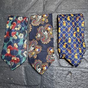 Vintage Disney Men's Neckties, Bundle of 3